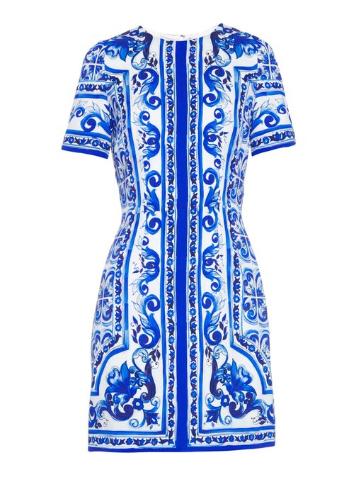 Majolica-print stretch-silk dress | Dolce & Gabbana | MATCHESFASHION UK