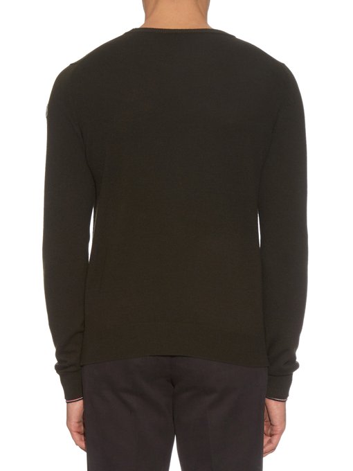 Crew-neck wool-knit sweater | Moncler | MATCHESFASHION UK
