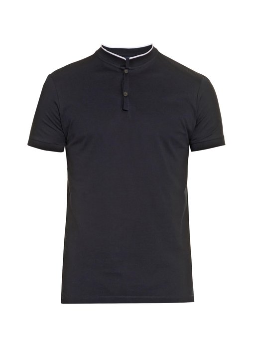 Bi-colour stand-collar polo shirt | Lanvin | MATCHESFASHION US