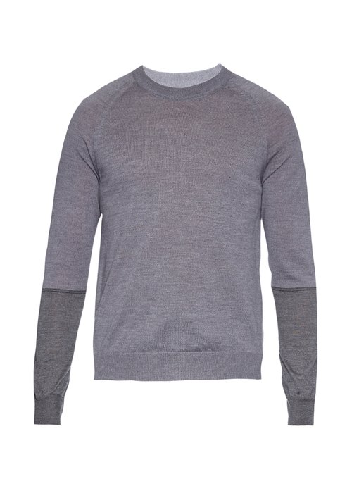 Contrast-sleeve wool and silk blend sweater | Maison Margiela ...