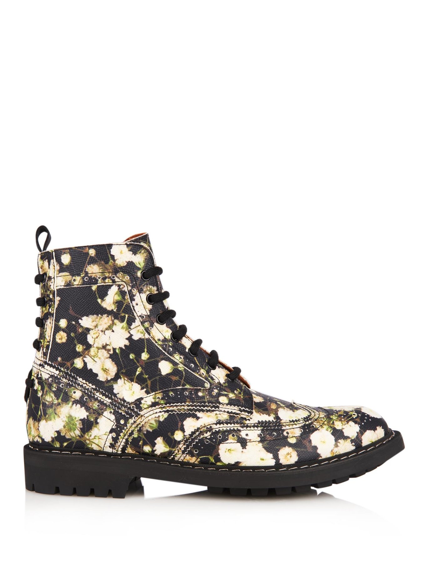 Floral-print leather boots | Givenchy 