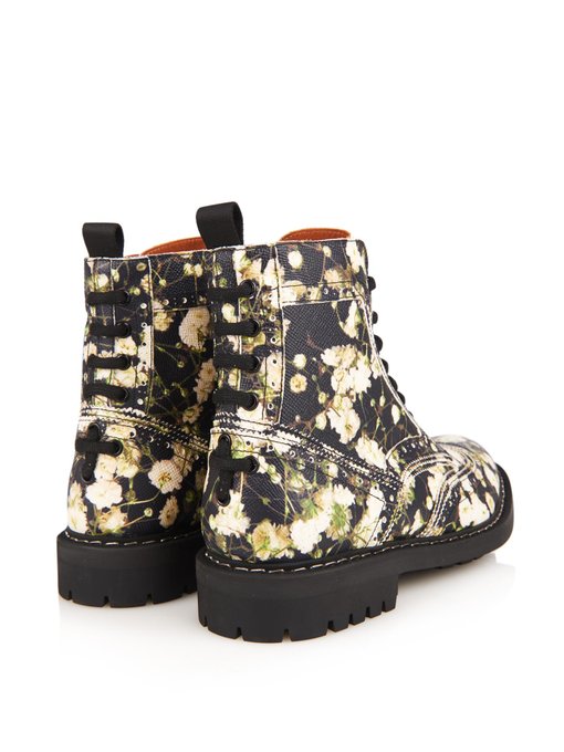 Floral-print leather boots | Givenchy 
