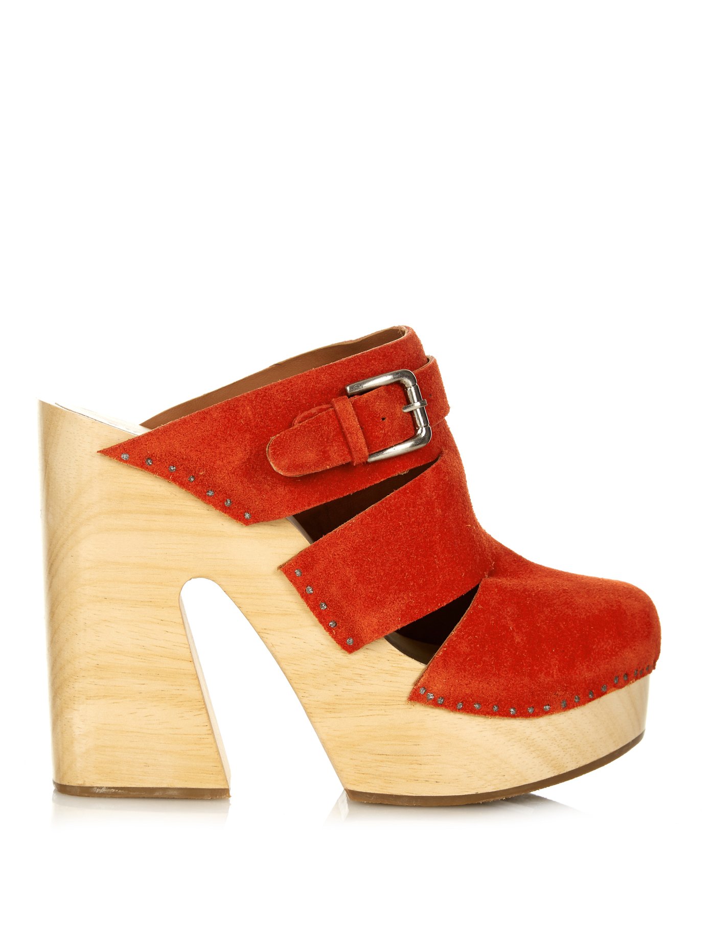 red suede clogs