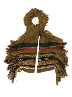 Fringed jacquard wool and cotton-blend scarf | Burberry Prorsum