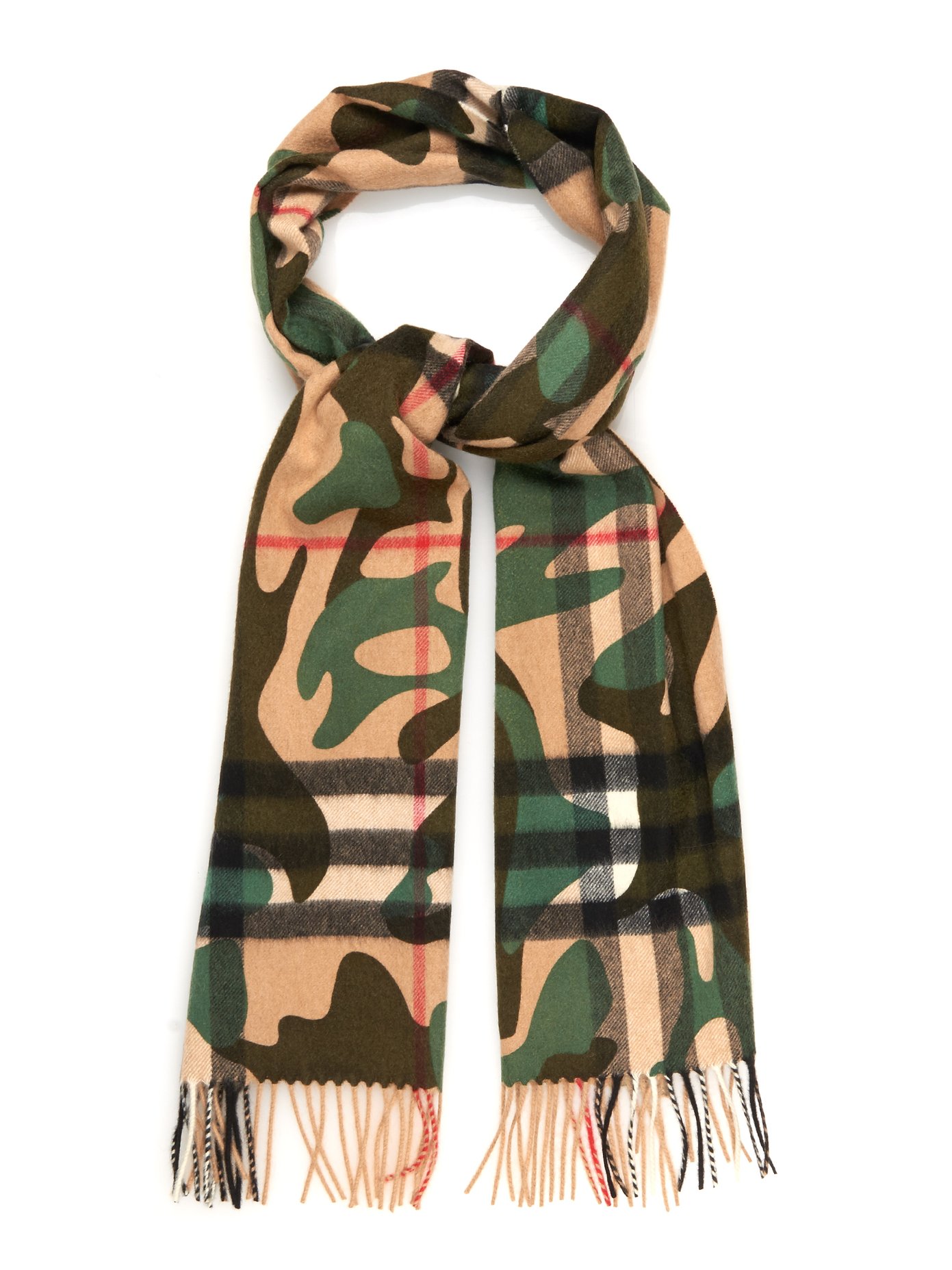 Camo-print cashmere scarf | Burberry 