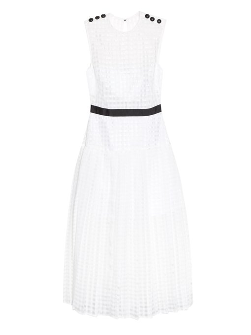 Monochrome pleated mini dress | Self-portrait | MATCHESFASHION.COM UK