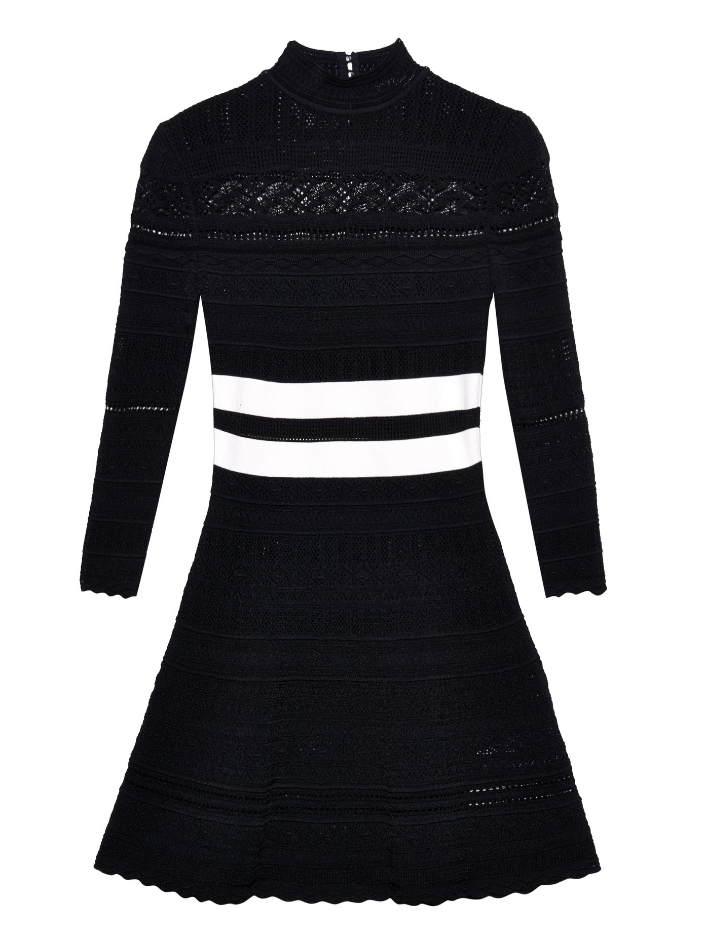 black knitted skater dress