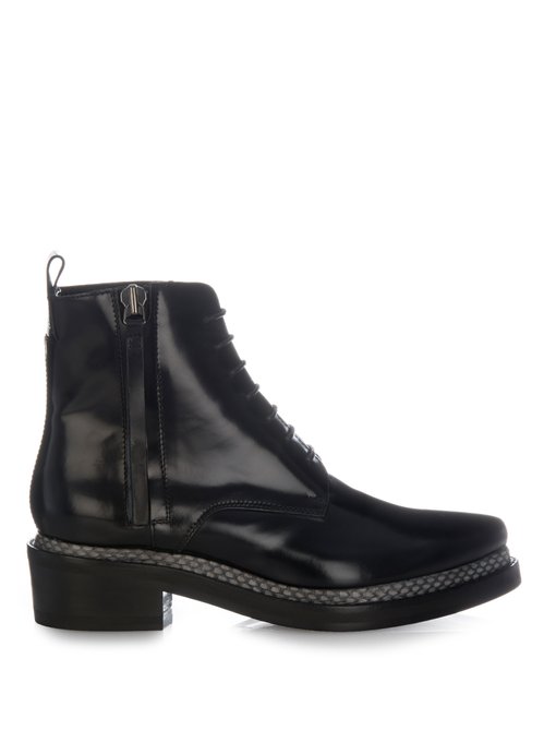 Linden Snake Con lace-up boots | Acne 