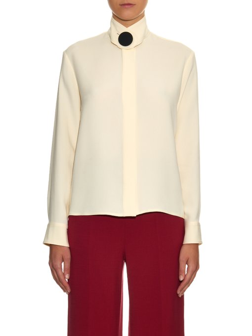 Button-front silk-cady blouse | Balenciaga | MATCHESFASHION.COM UK