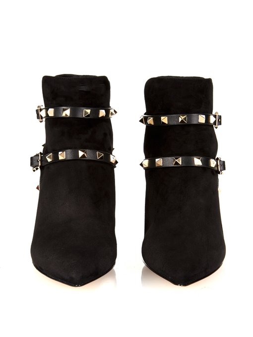 valentino rockstud suede ankle boots