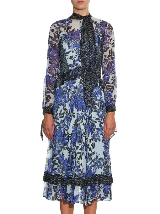 Flame floral silk-chiffon dress | Rebecca Taylor | MATCHESFASHION UK