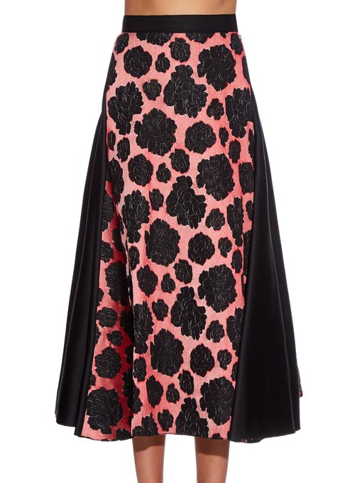 Floral-brocade panelled A-line skirt | Lanvin | MATCHESFASHION US