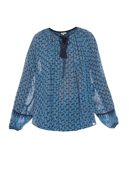 Indra block-print silk blouse | Talitha | MATCHESFASHION US