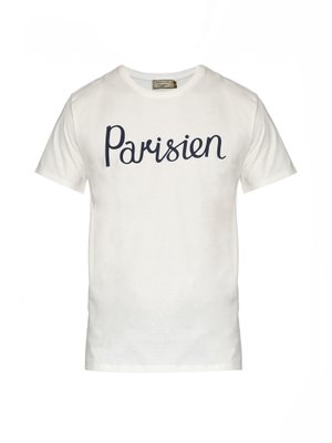 Parisien-print cotton T-shirt | Maison Kitsuné | MATCHESFASHION UK