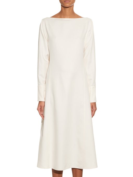 Buttoned-back silk-twill midi dress | Lemaire | MATCHESFASHION.COM US