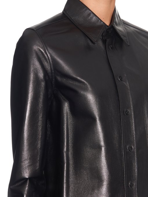 Long-sleeved leather shirt | Saint Laurent | MATCHESFASHION US