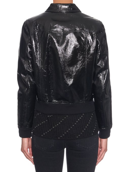 High-shine leather aviator jacket | Saint Laurent | MATCHESFASHION US