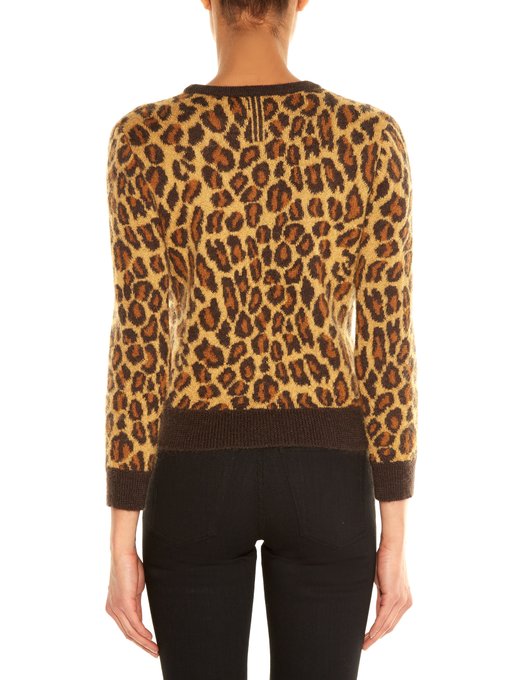 Leopard-jacquard sweater | Saint Laurent | MATCHESFASHION US