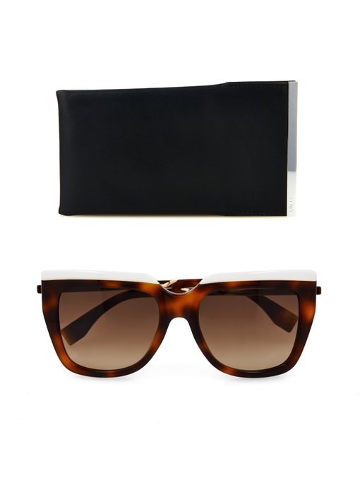 Square-frame tortoiseshell sunglasses | Fendi | MATCHESFASHION US