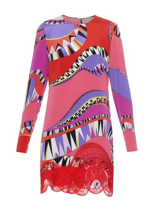 Abstract-print silk-and-cotton blend dress | Emilio Pucci ...
