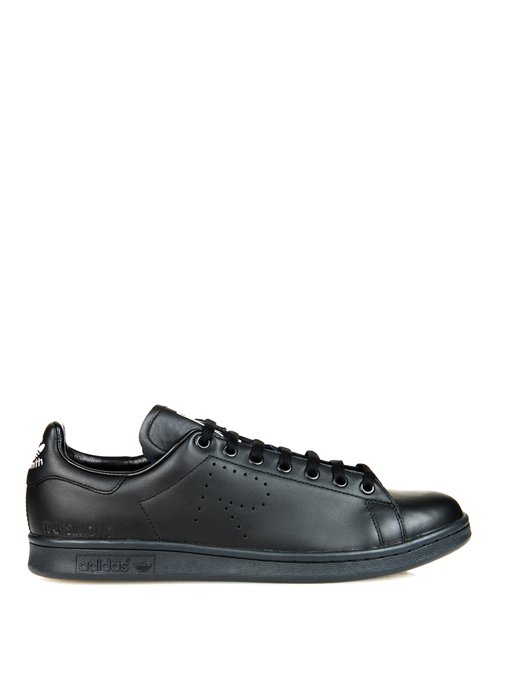 stan smith black leather trainers