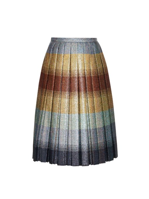 Metallic pleated striped midi skirt | Marco De Vincenzo | MATCHESFASHION UK
