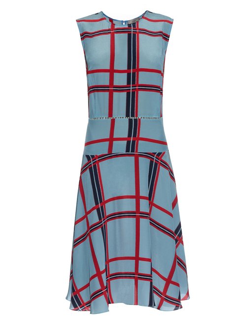 Oxford checked silk dress | Preen By Thornton Bregazzi | MATCHESFASHION US