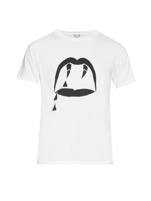 Blood Luster-print cotton-jersey T-shirt | Saint Laurent ...