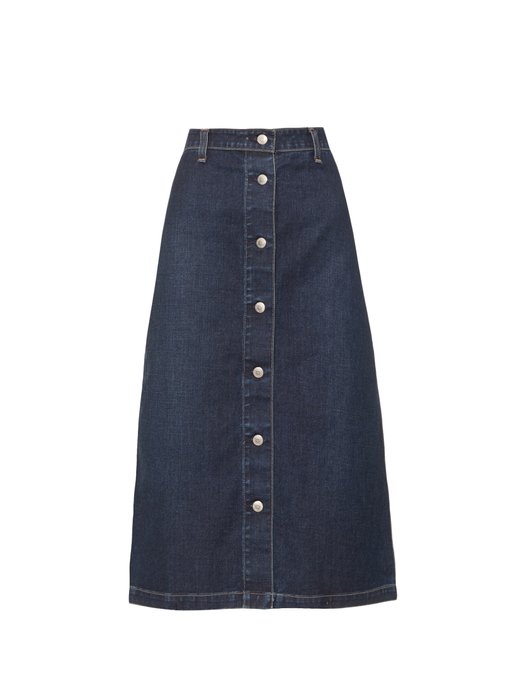 The Cool denim A-line midi skirt | Alexa Chung for AG | MATCHESFASHION ...