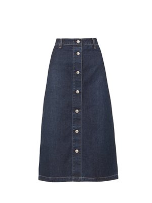 The Cool denim A-line midi skirt | Alexa Chung for AG | MATCHESFASHION US