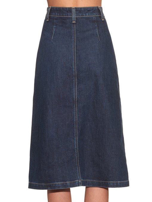 The Cool denim A-line midi skirt | Alexa Chung for AG | MATCHESFASHION US