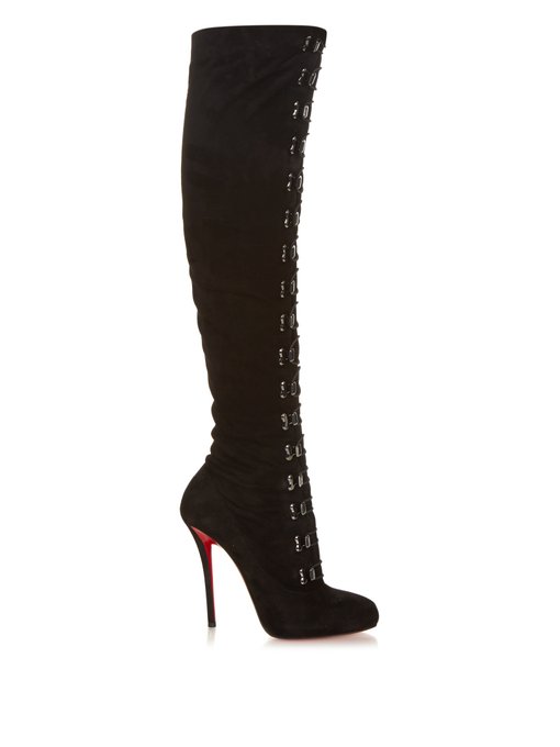 louboutin black suede boots