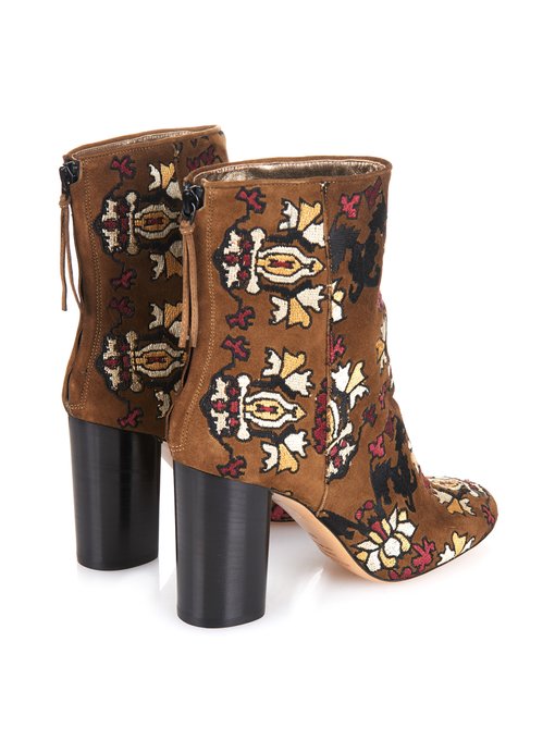isabel marant embroidered boots