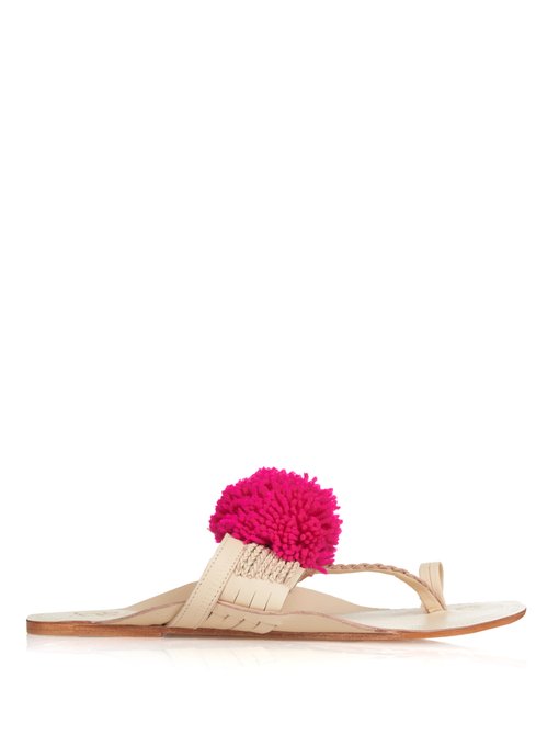 Chappal pompom leather sandals | Figue 