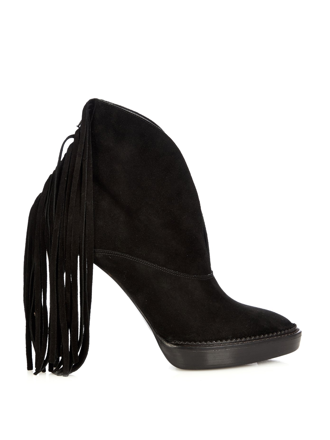 Fringed suede ankle boots | Burberry 