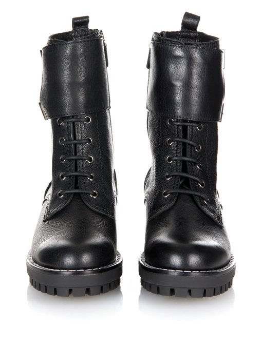 Lace-up leather combat boots | REDValentino | MATCHESFASHION US