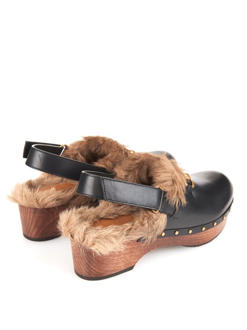 Amstel fur-lined leather clogs | Gucci 