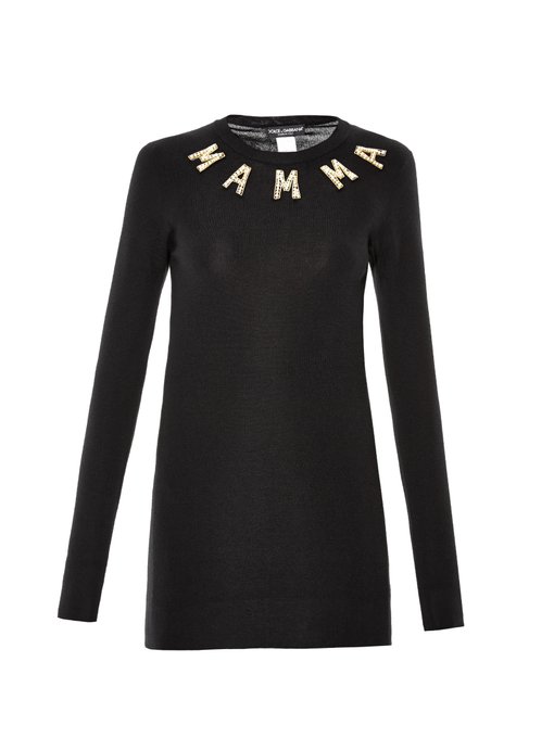 Mamma-embroidered cashmere sweater | Dolce & Gabbana | MATCHESFASHION US