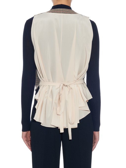 Contrast silk-back hound's-tooth waistcoat | Chloé | MATCHESFASHION UK