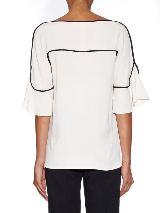 Contrast-trim ruffle-sleeve top | See By Chloé | MATCHESFASHION US
