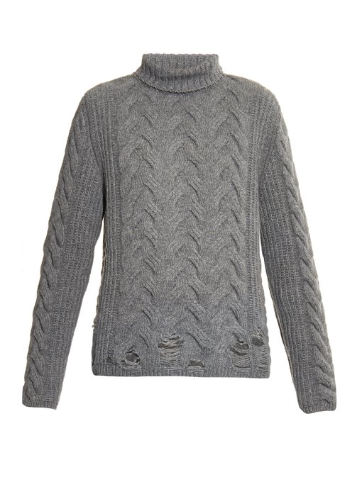 Holey cable-knit wool-blend roll neck | Aries | MATCHESFASHION UK