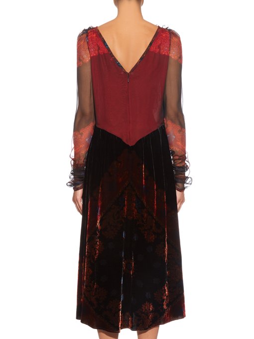 Long-sleeved velvet and silk dress | Givenchy | MATCHESFASHION.COM UK