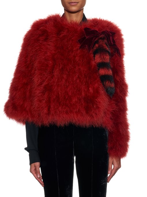 Feather and raccoon jacket | Givenchy | MATCHESFASHION US