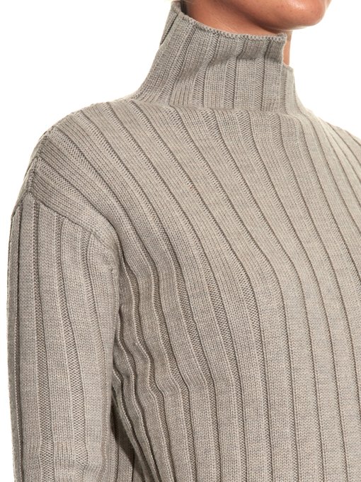 Asymmetric ribbed-knit high-neck sweater | Joseph | MATCHESFASHION US