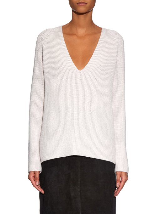 Ribbed-knit wool and cashmere-blend sweater | Helmut Lang ...