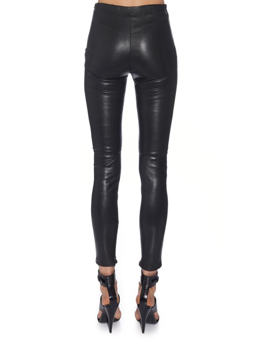 Zip-detail leather trousers | Saint Laurent | MATCHESFASHION US
