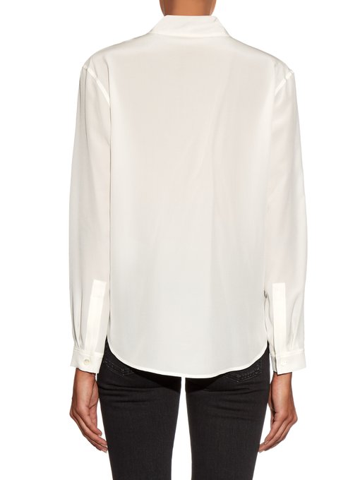 Lavallière-neck silk blouse | Saint Laurent | MATCHESFASHION.COM US