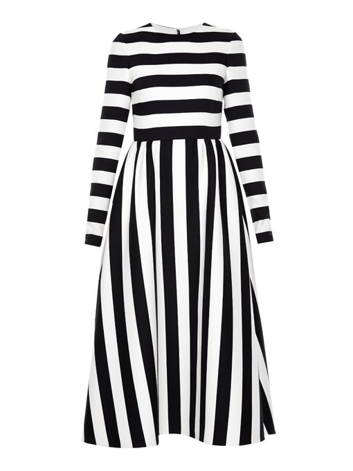 Stripe-print crepe dress | Valentino | MATCHESFASHION UK