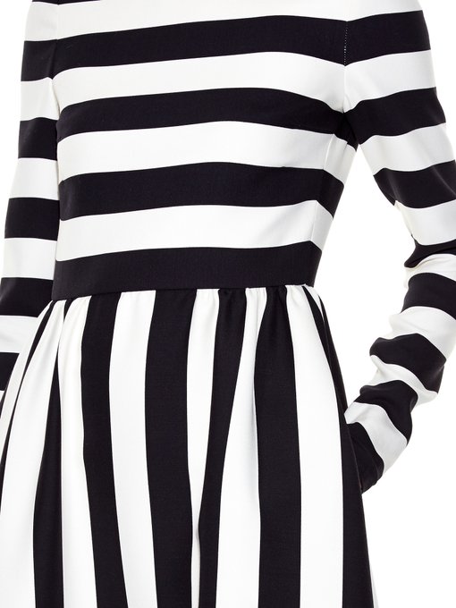 Stripe-print crepe dress | Valentino | MATCHESFASHION UK