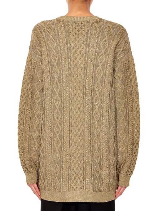 Oversized Aran-knit sweater | Valentino | MATCHESFASHION UK